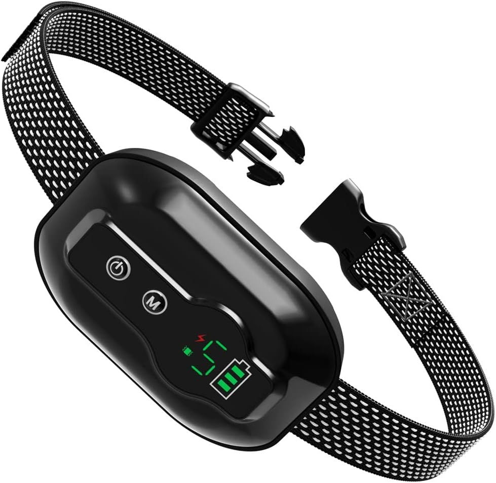 Anti-False Triggering Dog Bark Collar Waterproof Bark Stopper with 5 Adjustable Sensitivity(Black)