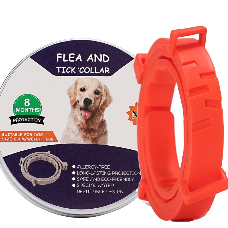 Flea and Tick Collar for Dogs Cats With Aluminum Case, Size: 72cm Orange 
