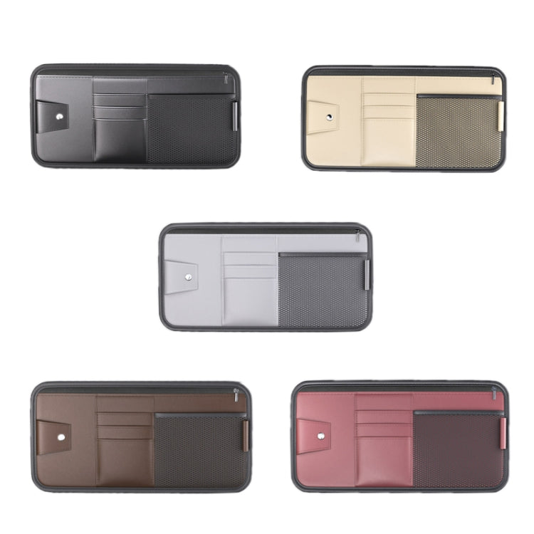 Car Sun Visor Card Glasses Holder Zipper Storage Bag