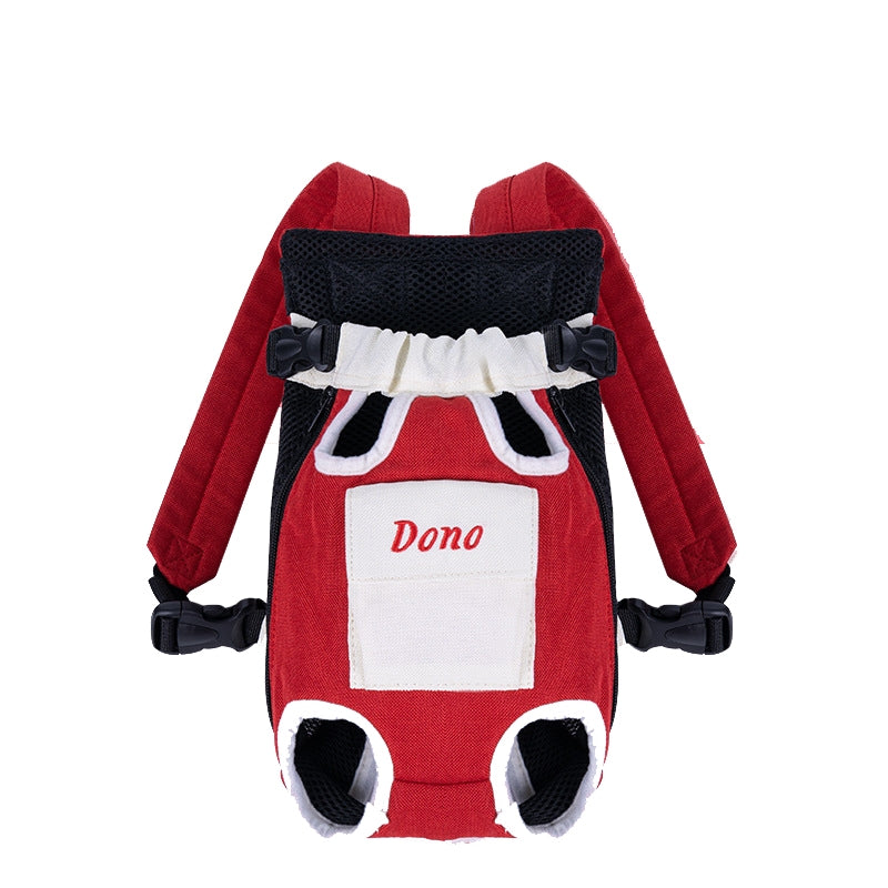DONO Pet Four-legged Bag Outdoor Carrying Bag Breathable Backpack, Size: L(Red White)