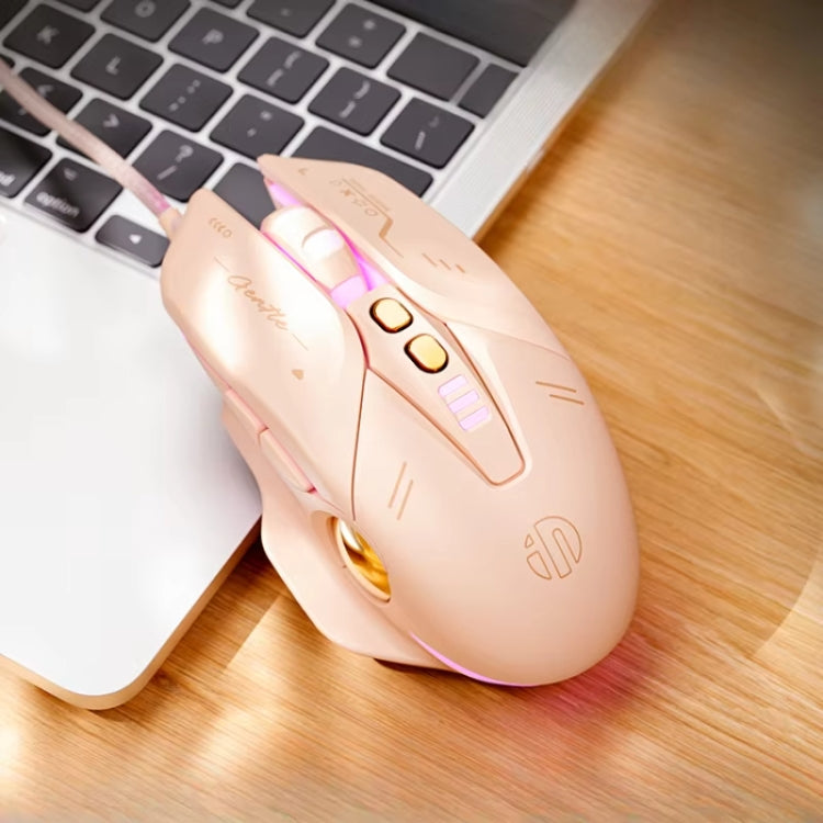 Inphic W8 Upgraded Wired Gaming Mice Macro Definition Light Emitting Mute Computer Mouse, W8