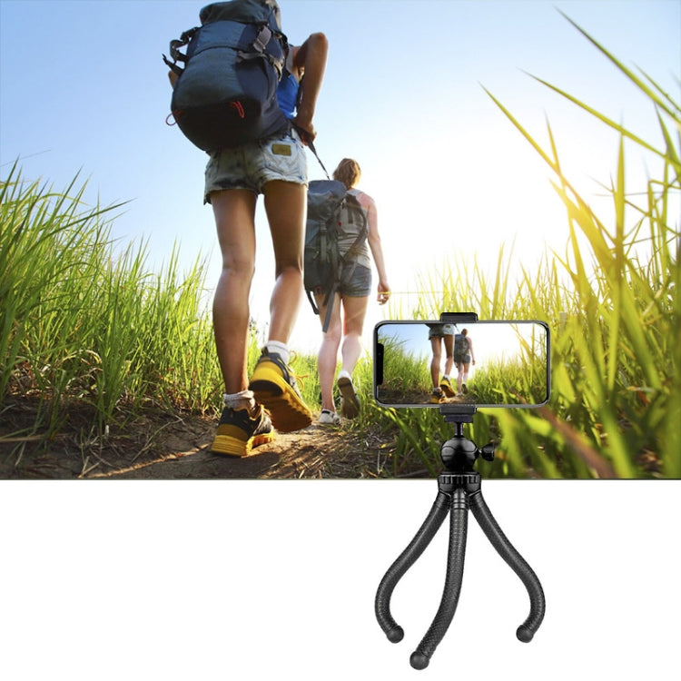 Octopus Fish Silicone Camera Tripod Desktop Folding Stand, With Bluetooth Controller+Adapter+Phone Clip+Storage Bag+Screws, Single Tripod