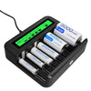 Eight-Slot LCD Multifunctional Battery Charger AA / AAA / C / D Charger, 8 Slots USB