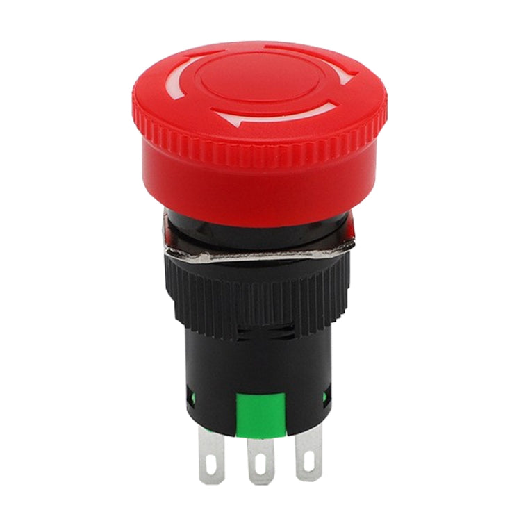 16mm Mounting Hole Emergency Stop Switch Mushroom Type Self-Locking