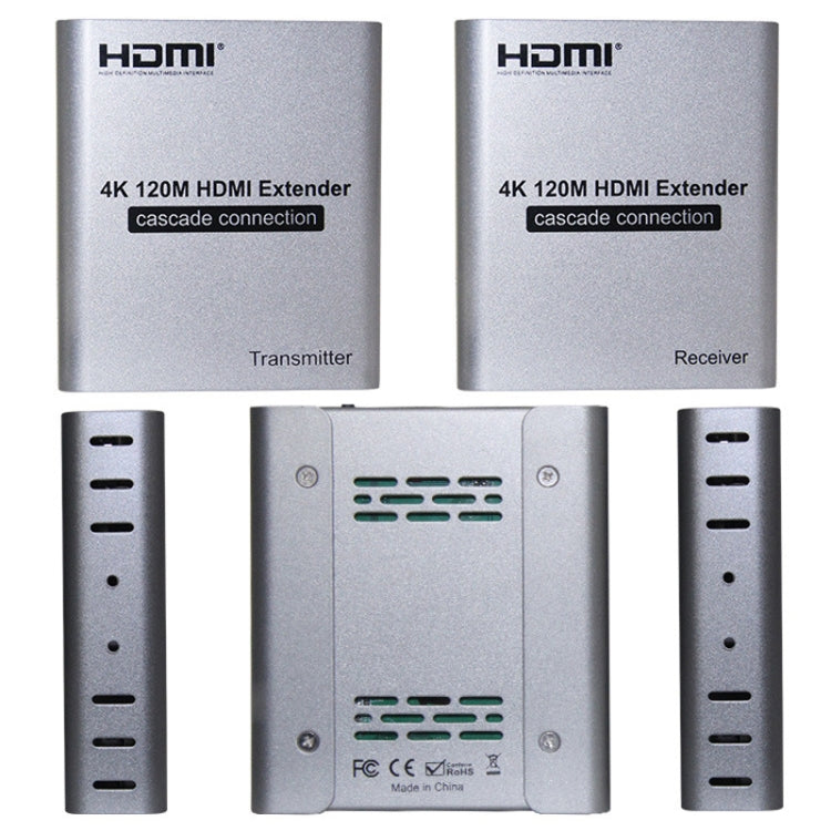 HDMI Single Cable 120m Transmitter / Receiver Extender 4K HD Transmitter, US Plug, UK Plug, EU Plug