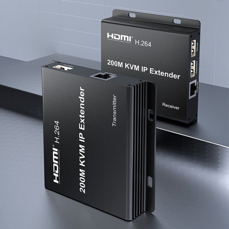 200m HDMI KVM IP Network Cable Extender H.264 Mouse Keyboard Extender, US Plug, UK Plug, EU Plug