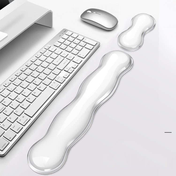 Cool Silicone Keyboard Wrist Rest Mouse Pad Relieve Wrist Fatigue, Small Transparent, Small Transparent Gray, Small Green, Large Transparent, Large Transparent Gray, Large Green