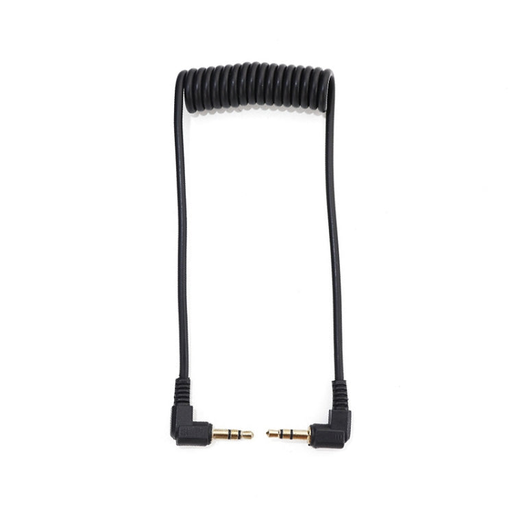 3.5mm Stereo Car Audio Cable PU Gold-plated Elbow Spring Cable