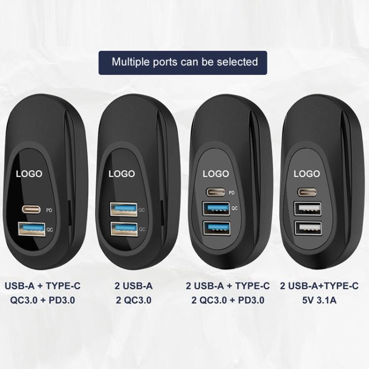 12-24V Bus Handlebar Installed USB Fast Charging Charger, 2U QC+QC, 2U+C QC+QC+PD, 2U+C 2.1A+2.1A+2.1A, A+C QC+PD