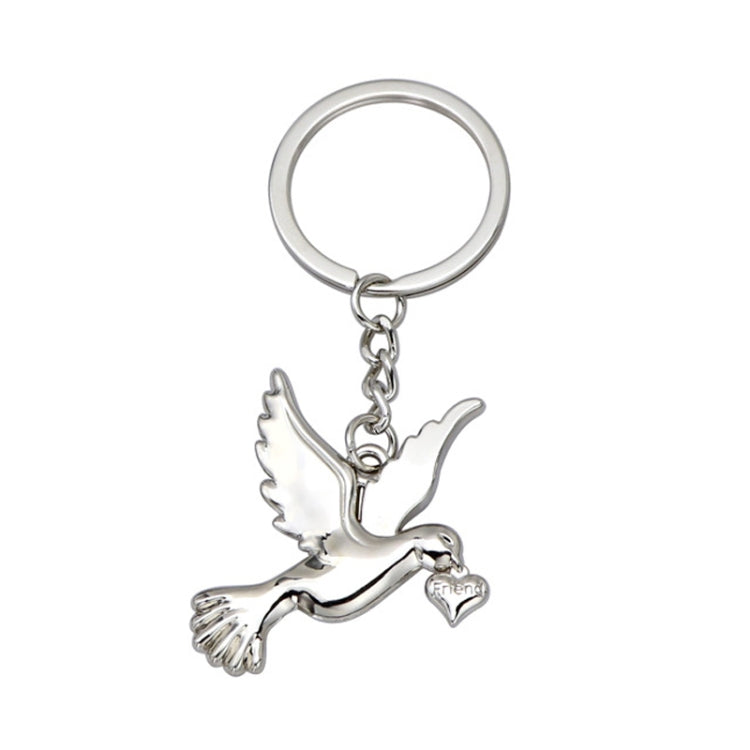 Metal Peace Dove Keychain Decorative Pendant