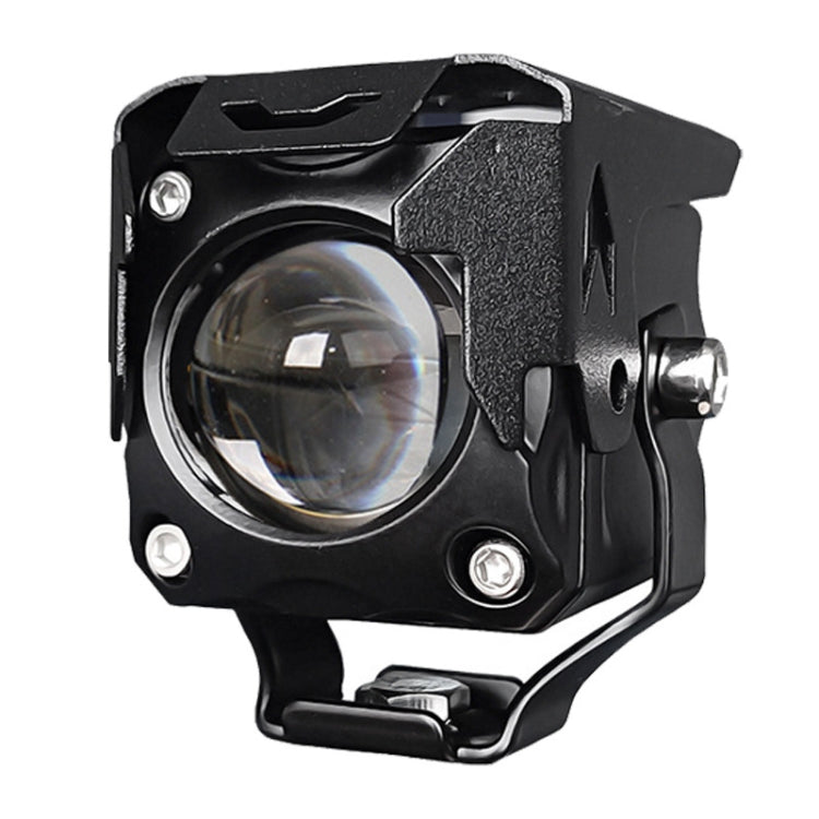 20W Motorcycle LED Headlight Auxiliary Spotlight Lens Dual Color Fog