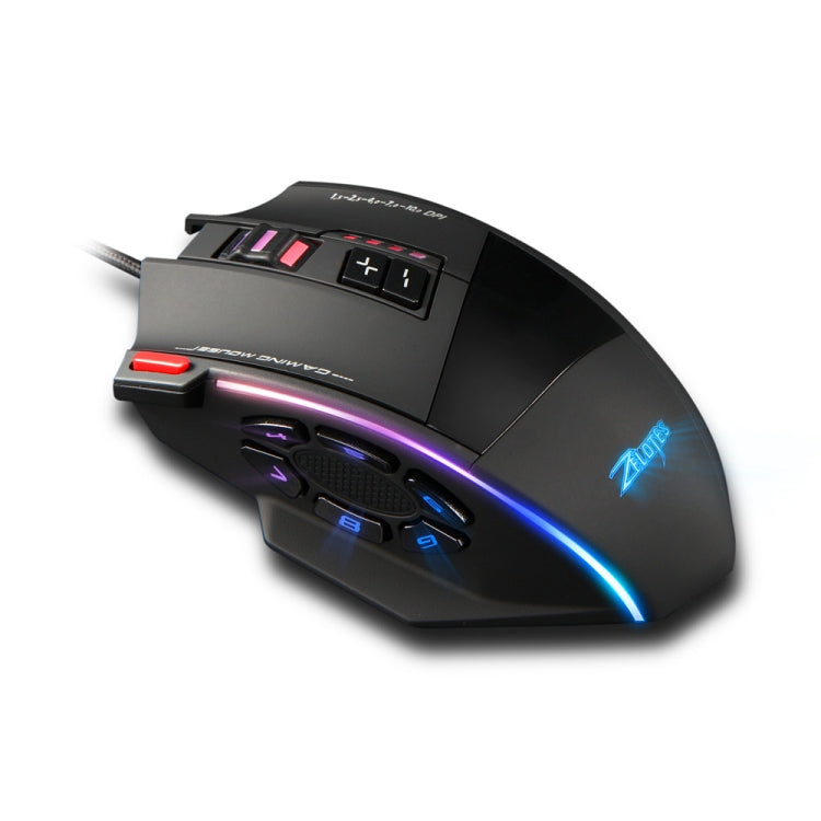 ZELOTES C13 13-keys RGB Lighting Effect Programming Macro Custom Gaming Wired Mouse, C13