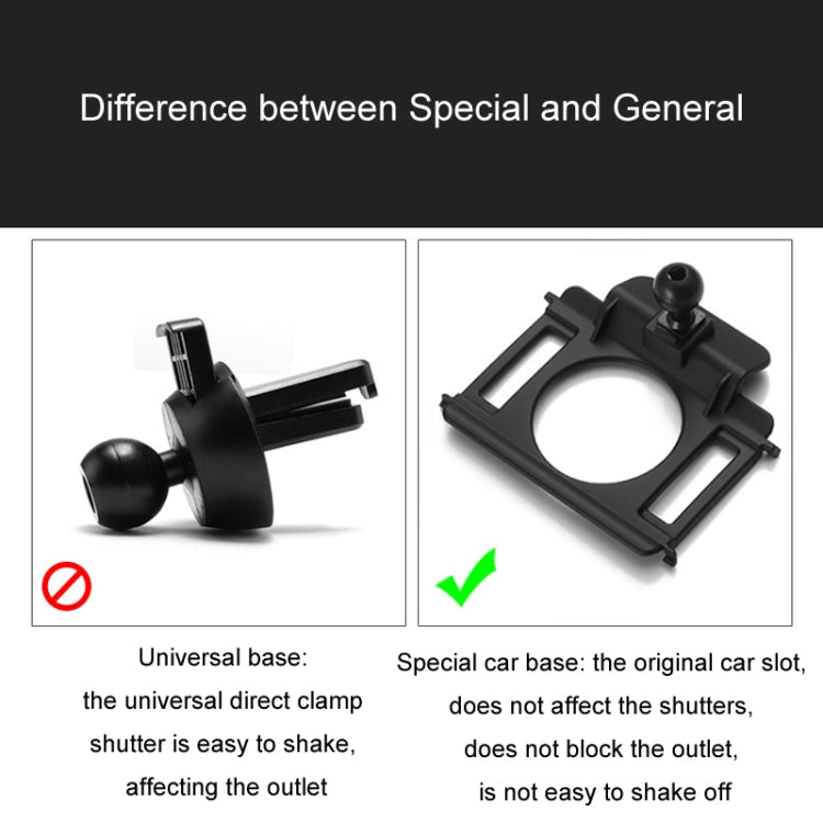 For Volkswagen Car Air Outlet Modified Mobile Phone Holder Base, 16-22 Touran L, 19-23 Polo, 18-20 Teramont, 17-20 Santana (Double Flash Square), 19-22 Bora, 19-21 Lamando