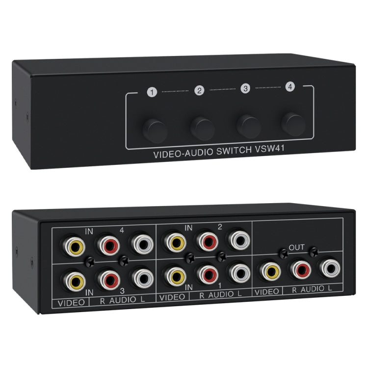 VSW41 AV 4-input 1-output RCA Lotus Interface Audio and Video Switcher, VSW41