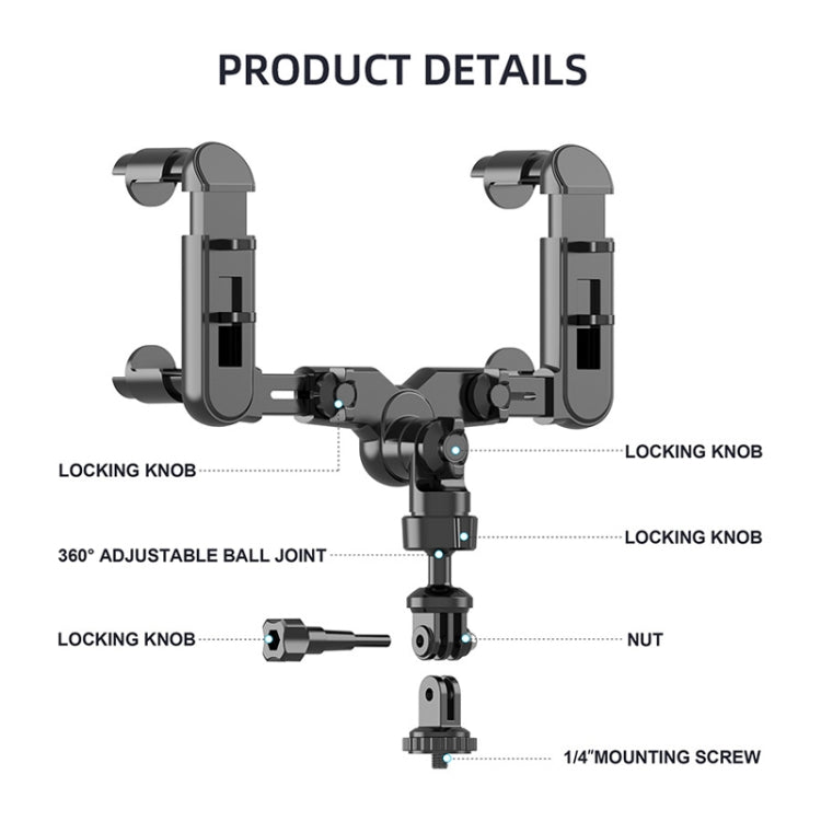Vehicle Rearview Mirror Bracket Panoramic Sports Camera Car Mount Base Accessory