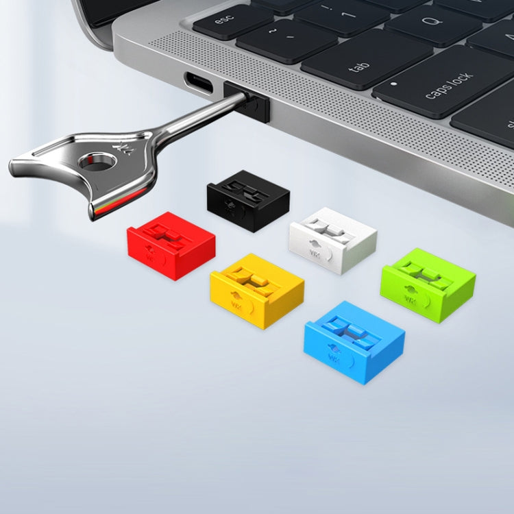 Computer USB 2.0/3.0 Sealing Lock Removable Dust Plug, Black 2 Plug+1 Key, White 2 Plug+1 Key, Red 2 Plug+1 Key, Yellow 2 Plug+1 Key, Blue 2 Plug+1 Key, Green 2 Plug+1 Key, Gray 2 Plug+1 Key, Dark Green 2 Plug+1 Key, Dark Blue 2 Plug+1 Key