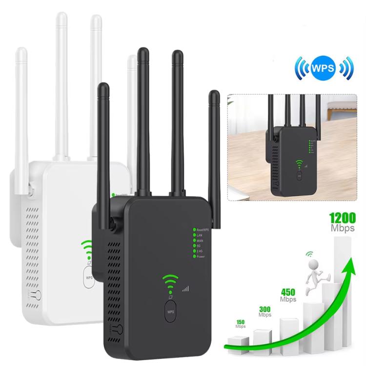 Urant U10 1200Mbps 2.4G & 5.8G Wireless Repeater WiFi Signal Amplifier With 4 Antenna