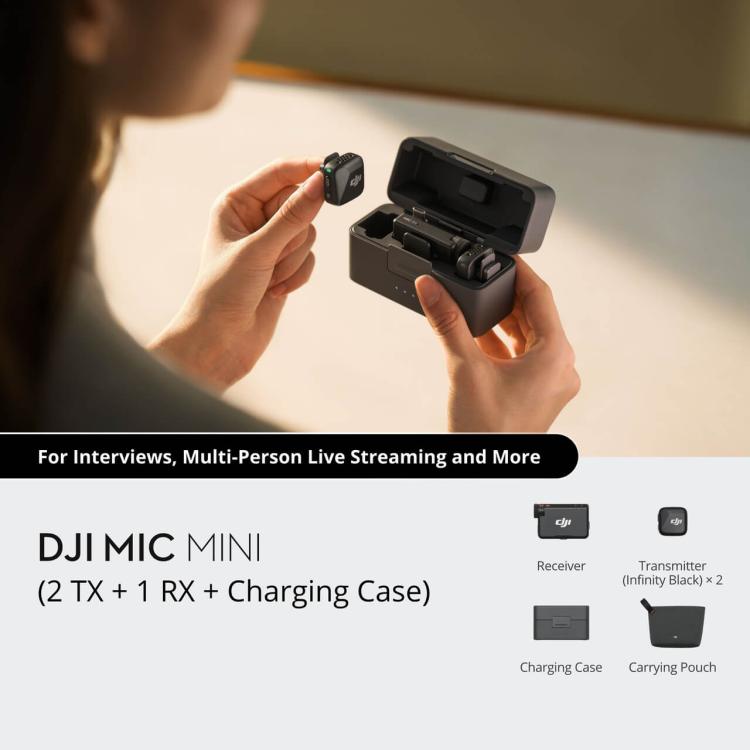 Original DJI Mic Mini (2 TX + 1 RX + Charging Case)