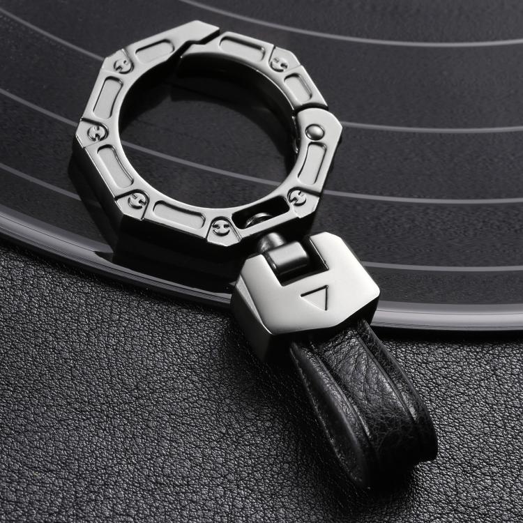 Hallmo Business Zinc Alloy Top-Layer Cowhide Key Chain Car Key