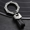 Hallmo Business Zinc Alloy Top-Layer Cowhide Key Chain Car Key