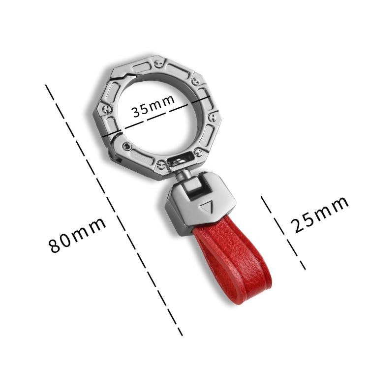 Hallmo Business Zinc Alloy Top-Layer Cowhide Key Chain Car Key Anti-Lost Pendant