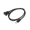 Square Snap-On USB3.0 Compatible 2.0 Car Boat Motorcycle Instrument Panel Extension Cable, 1m