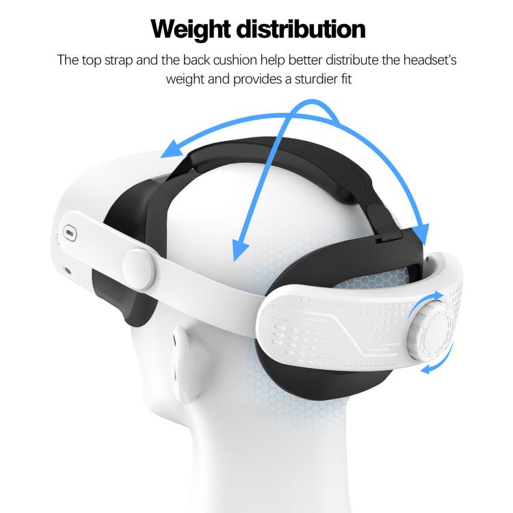 For Meta Quest 3S VR Headset Elite Head Strap Adjustable Comfort Decompression Headband