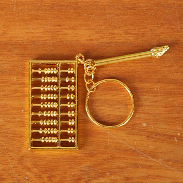 Zinc Alloy Gold Plated Daily Charm Abacus Keychain