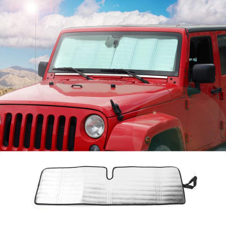 For Jeep 2007-2017 Wrangler JK Car Front Windshield Sunshade, 51.9 x 16.1inch