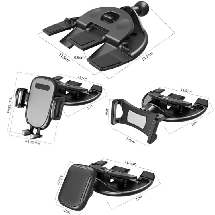 Car CD Slot Navigation Mobile Phone Holder, Automatic Lock Type Black, Automatic Lock Type Gray, Clip Type Black, Clip Type Gray, Magnet Type