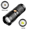 Mini Outdoor Long-Range Strong Light LED Flashlight, White Laser, XHP90