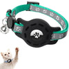 For AirTag Tracker Silicone Case Pet Collar Locator Protective Case Reflective Cat Collar With Bell(Green)
