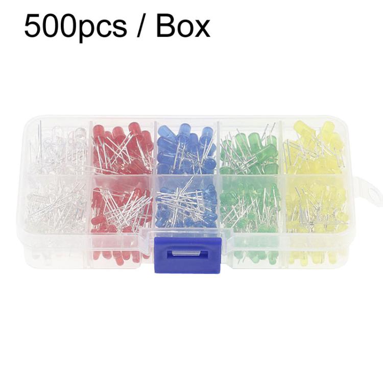 500pcs / Box LED 5 Colors Light Emitting Diode Boxed Set