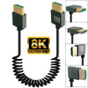 8K 60HZ HDMI 2.1 Spring Cable 0.5m Length, Straight Head, Right Bend, Left Bend, Positive Bend, Reverse Bend, Micro HDMI To HDMI Straight, Micro HDMI Left Bend, Micro HDMI Right Bend, Micro HDMI Positive Bend, Micro HDMI Reverse Bend, Mini HDMI Straigh...