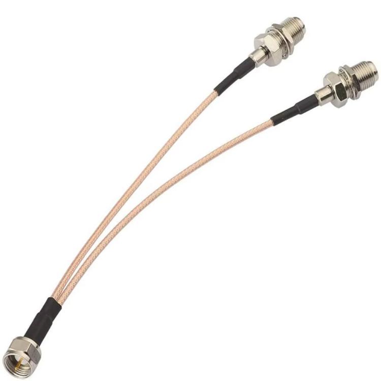 F-Splitter Coaxial RF Cable F Male To Dual Female Splitter, 15cm, 30cm, 50cm