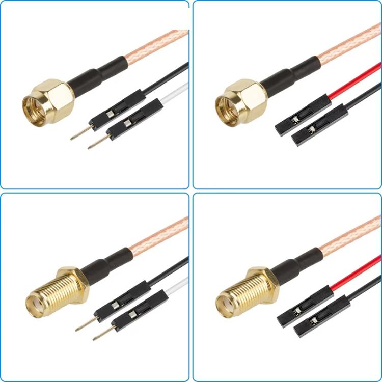 RG316 RF Test Extension Adapter Cable, SMA Male To Dual DuPont Male, SMA Male To Dual DuPont Female, SMA Female To Dual DuPont Male, SMA Female To Dual DuPont Female