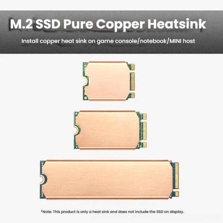 Pure Copper SSD Heat Sink for Game Consoles / Laptops / Mini Hosts, FinalCool M.2 2242, FinalCool M.2 2280