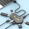 7 In 1 USB 2.0 Hub Splitter Colorful Ambient Light Type-C Docking Station Laptop Multi-Port Adapter, 0.6m (Black), 0.6m (White), 1.2m (Black), 1.2m (White)