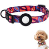 For AirTag Tracker Waterproof Silicone Case Pet Collar Cats Dog Neck Collar, Size: M(Purple Cashew Flower)