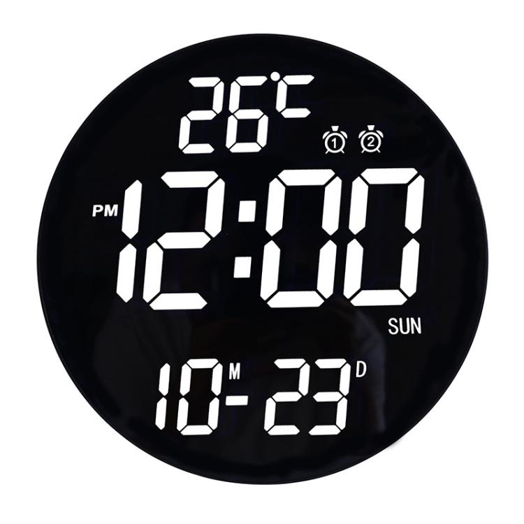 11.6-Inch White Light Wall Clock With Remote Control Multi-Functional Alarm Clock, Black+Black, Black+Cloth, White+Black, White+Cloth, Bamboo+Black, Bamboo+Bamboo, Bamboo+Cloth