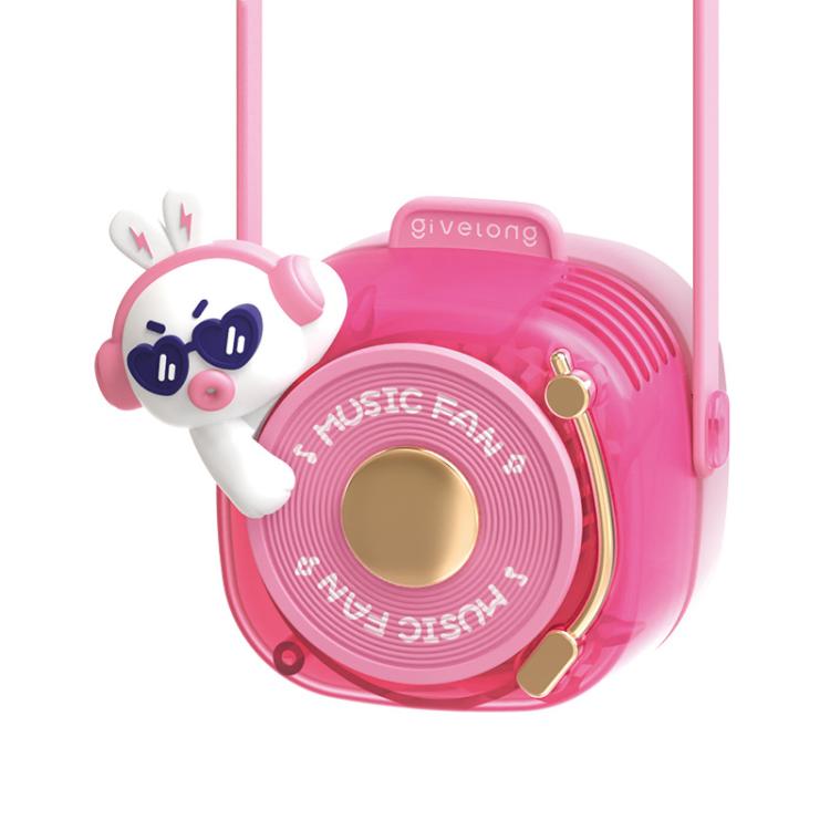 Givelong Cute Cool Pet DJ Lanyard Small Fan USB Rechargeable Compact