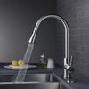 Pull-Out 3 Modes Kitchen Faucet Hot/Cold Water Mixer Tap With Base, Brushed Silver, Black