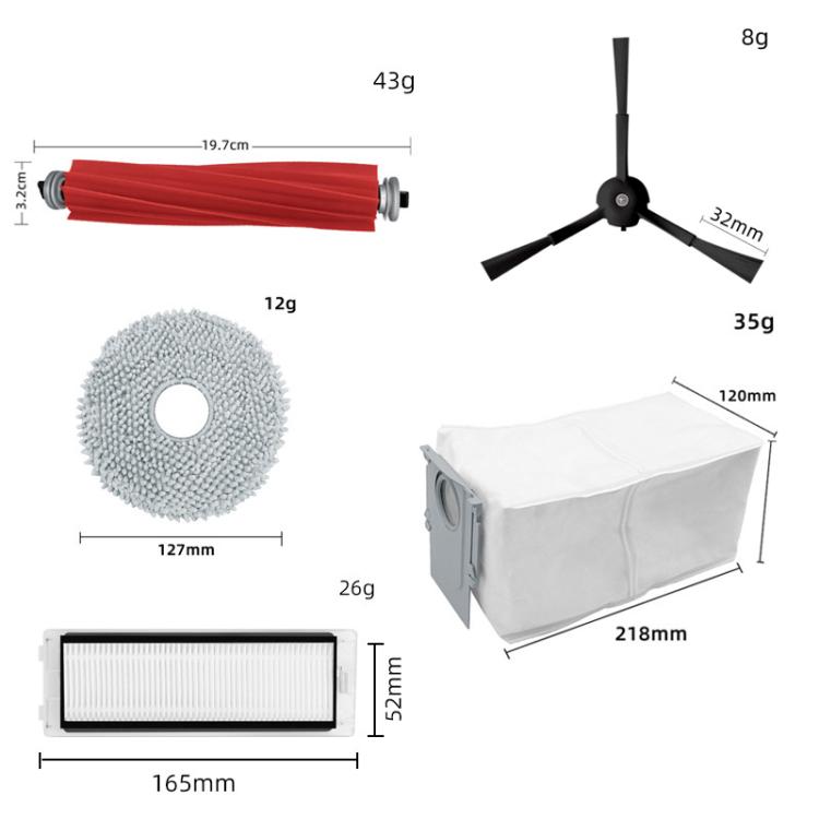 Sweeping Robot Vacuum Cleaner Accessories Main Side Brush Hepa Filter Trash Dust Bag Mop Cloth