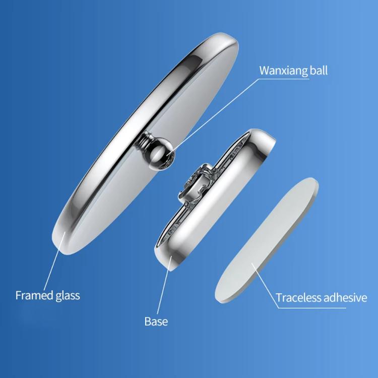 Car Reversing Blind Spot Auxiliary Ultra-clear Reflective Rearview Mirror, Black, Silver