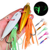 PROBEROS LF159 Luminous Bearded Squid Hook Slow Cranking Road Runner Iron Plate Bionic False Bait, 120G, 150G, 180G, 200G