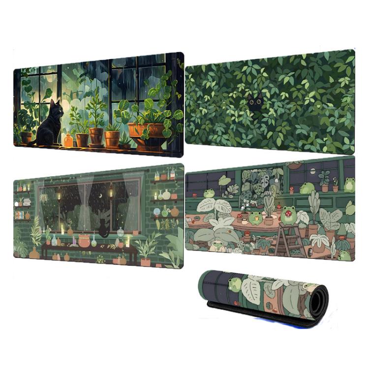 Frog Mouse Pad Cute Green Desk Mat With Non-Slip Rubber Base  For Computer Laptop, 300x600x2mm, 300x600x3mm, 300x700x2mm, 300x700x3mm