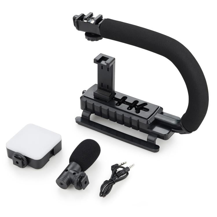 U-Shaped Handle Stand with Pocket Fill Light & Noise-Canceling Mic All-in-One Live Streaming Kit, AY-49U