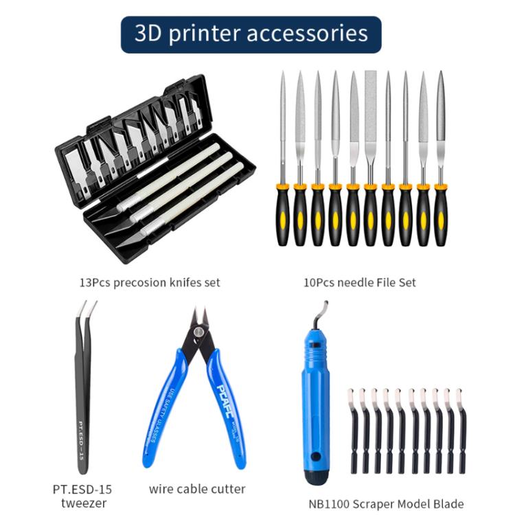3D Printer Tool Kit Model Cleaning Tools, Carving Knife, File, Edge Trimmer & Polishing Supplies, 36 In 1