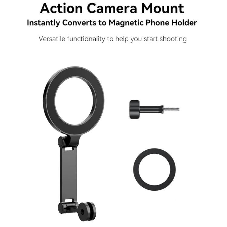 TELESIN Mobile Phone Magnetic Stand Two Claw Adapter Compatible with Chest Strap, Backpack Clip, Neck Mount, Phone Magnetic Stand