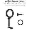 TELESIN Mobile Phone Magnetic Stand Two Claw Adapter Compatible with Chest Strap, Backpack Clip, Neck Mount, Phone Magnetic Stand